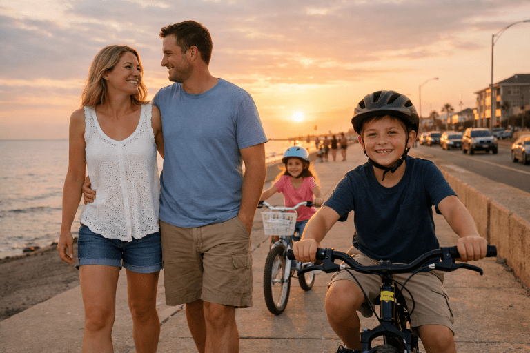 Family on the Seawall Galveston